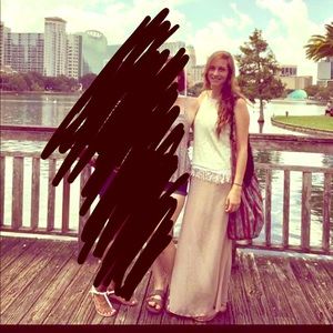 Long bohemian skirt.